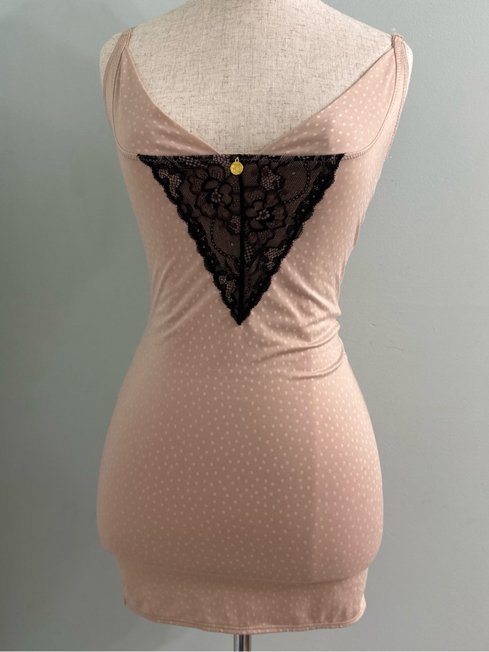 Jessica Simpson Nude Black Babydoll Mini Dress XS S